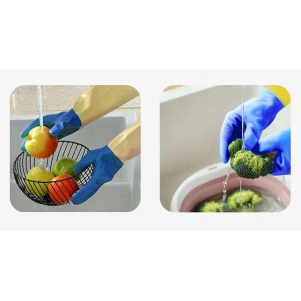 Latex Neoprene Bicolor Industrial Glove Flock Lining Neoprene Chemical Gloves