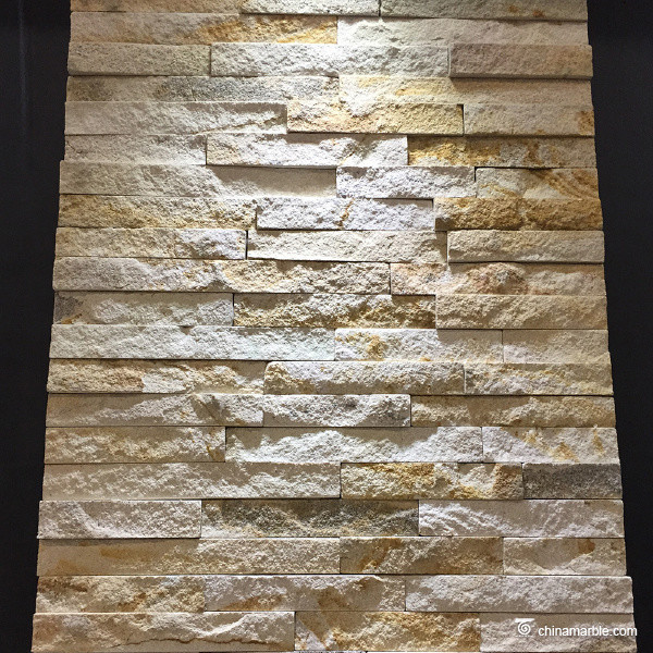 Yellow Sandstone Mini Panel Cultured Stone , Natural Stone Ledger Panels