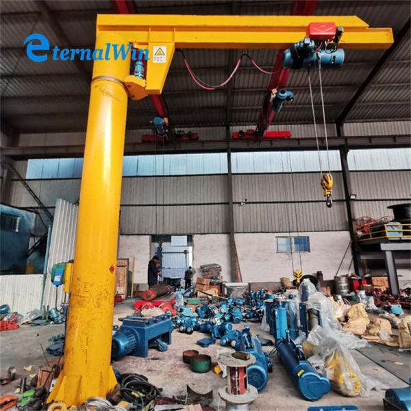 Customized Electric Pillar Mounted Jib Crane with 360 Degrees Rotation and Electric Chain Hoist for Heavy Lifting