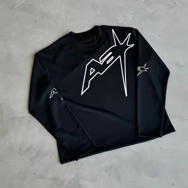 Custom Heavyweight Vintage Screen Digital Print T-shirt Cotton Graphic Drop Shoulder Oversized Boxy Fit Long Sleeve T Shirt