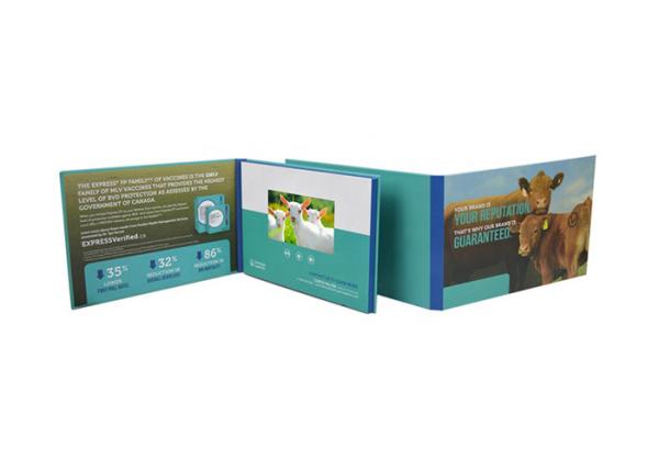 Rechargeable A5 LCD Video Brochure Card With 2 Hours Video Playing Time