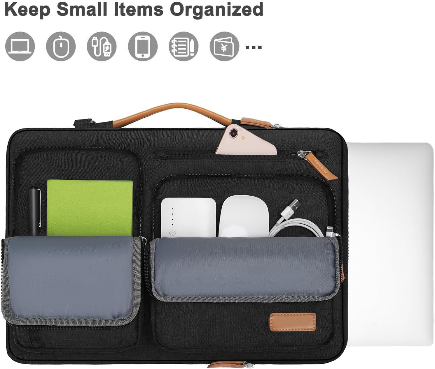 360 Protective Laptop Shoulder Bag15-15.6 Inch Computer Sleeve for MacBook Pro 16 with Pockets Handle LBX0118-2 Wholesale OEM/ODM/Private Label