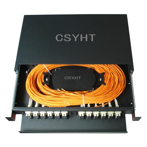 1u 24 Cores Fixed FTTH Fiber Optic Terminal Box 19 Inch Rack Mounted Patch Panel