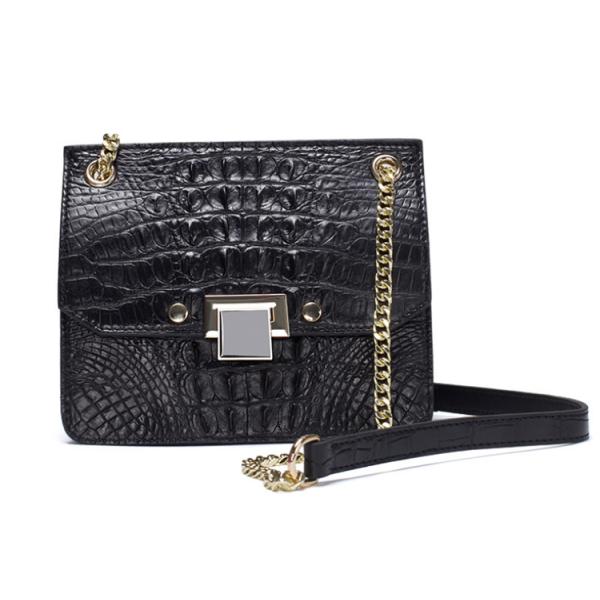 2019 alligator leather one-shoulder cross small square bag fashion crocodile leather ladies bag