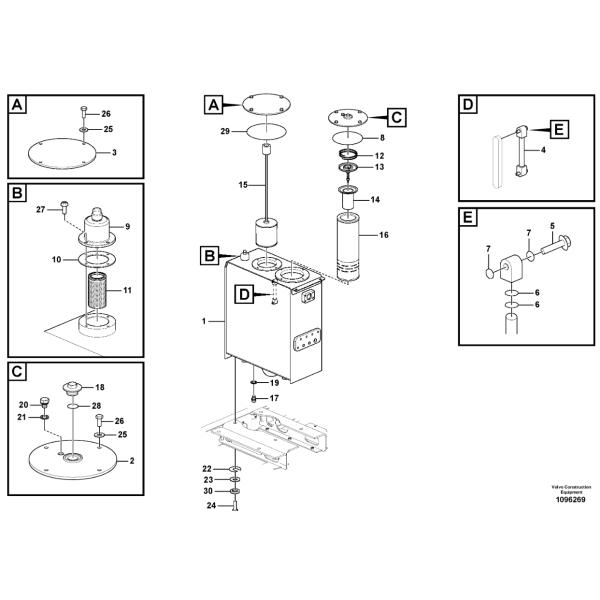 Датчик гидравлического масла частей запасной части VOE14725906 экскаватора EC55 EC180 EC220
