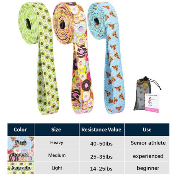 Fabric Fitness Gym Equipment Width 3cm Hip Exercise Resistance Bands Set For Legs Glute And Thighs Training