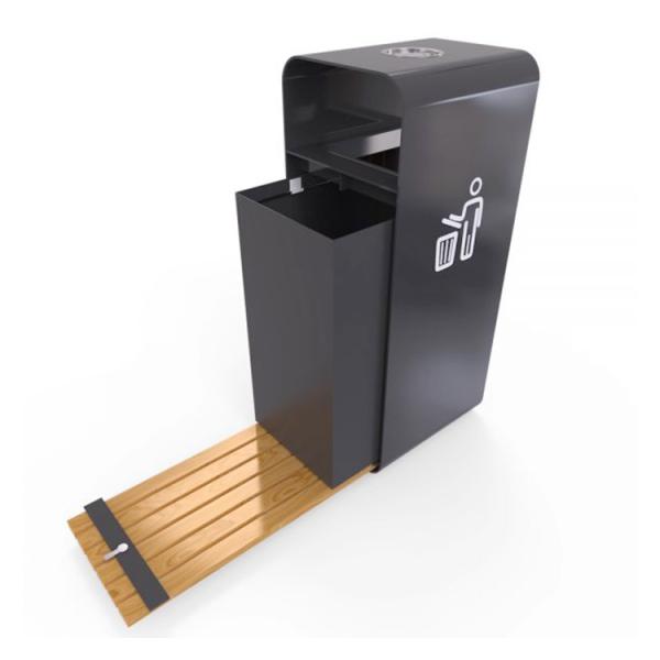 Мусорный бак квадрата 50L улицы сертификата ISO9001 на открытом воздухе деревянный