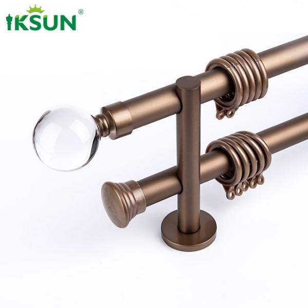 Modern Elegant Curtain Rod Finials Crystal Glass Material For Home Hotel