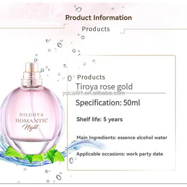 Floral Fragrance Family Long-lasting Natural Fresh 50ml Rose Perfume Spray for Women