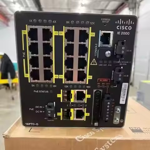 Cisco IE2000 Series Managed L2 Industrial Ethernet Switch with 16FE Copper Ports 2GE Uplinks and Industrial PoE Solution
