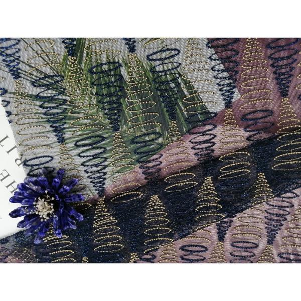 Yard Embroidered Lace Geometric Mesh Fabric For Girls Dresses