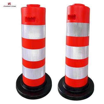 2024 Road Safety Anti-Collision Bucket  PE Traffic Barrier Drum With Rubber Base