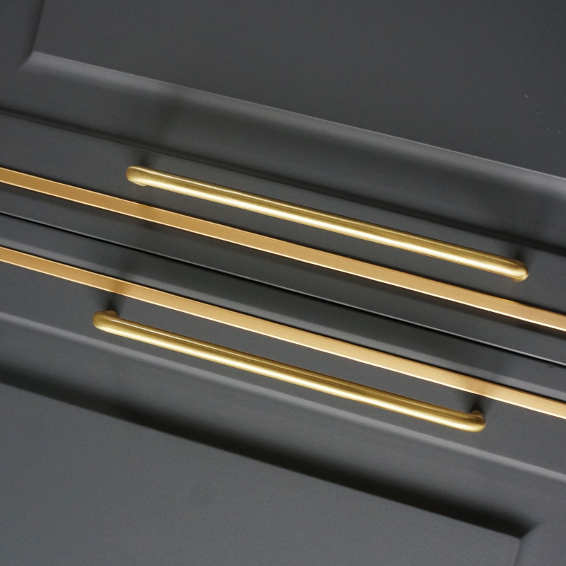 Brass Handle Nordic Modern Minimalist Luxury Dresser Drawer Wardrobe Door Copper Retro Gold Long Durable Handle