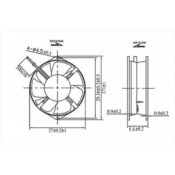 220V 170mm Metal Blade Fans , Exhaust Fan Metal Blade All Metal