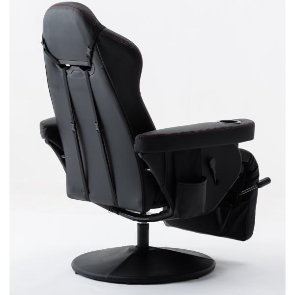 Traditional Design Luxury Gaming Chair with Cup Holder Bluetooth Speakers and Footrest