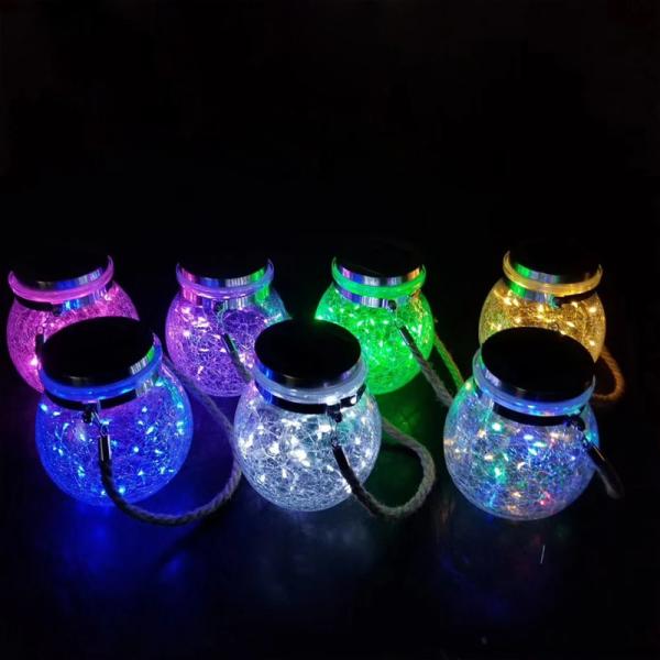 LED Solar Fairy Light Powered Mason Jar Lights for Outdoor Patio Party Wedding Garden Courtyard Decorative Led Lamps