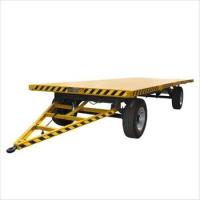Farm 2-Axles Flat Platform Flatbed Drawbar Full Trailer With Ladder