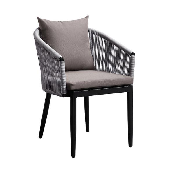 Rope And Aluminum Outdoor 6 Seater Garden Table And Chairs