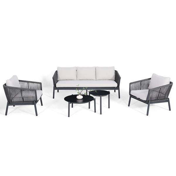 Modern Environmental PE Rattan Patio Garden Alumínio Sofá E Mesa Conjunto Para lazer