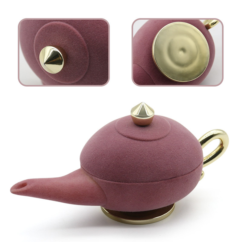Customizable Flocked Jewelry Box Plastic Velvet Material Hinge Closure OEM Logo