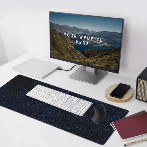Smooth Surface Custom Blue Line Design Mouse Pad for Computer Accessories Sublimation