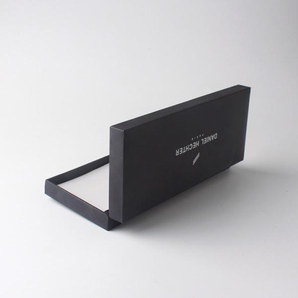 PU Gift Packing Box , Black Leather Pen Packaging Box With White Paper Sleeve