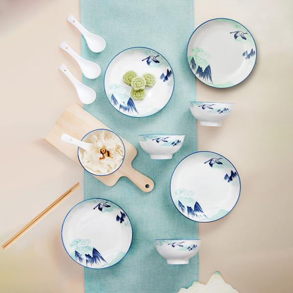 Ready To Ship In Stock Personalized Modern Dinnerware Set with Customizable Design Microwave and Dishwasher Safe