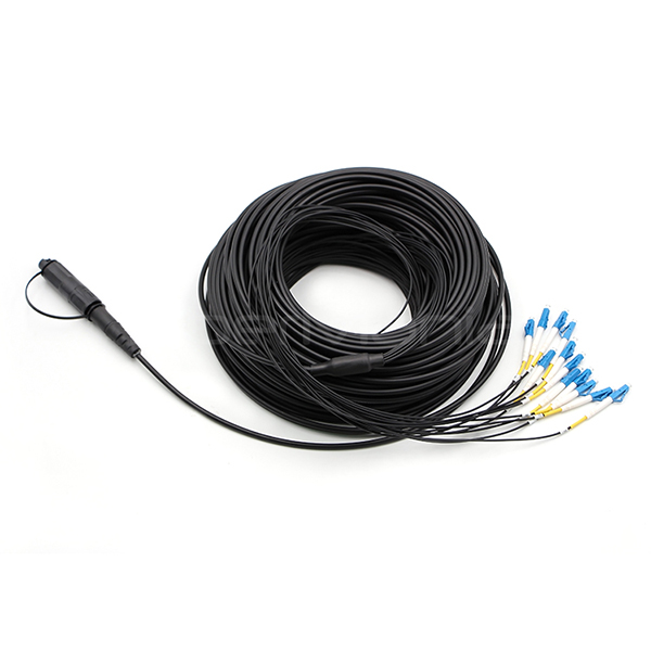 FTTA OptiTap MPO To LC UPC 12 Cores Outdoor Waterproof Cable G.657.A1 LSZH Jacket