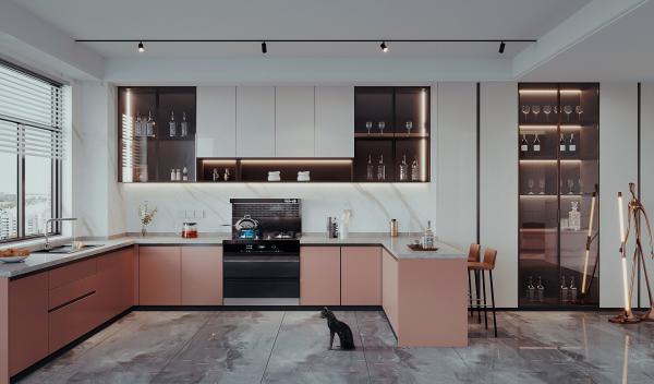 Diseño de cocina moderna al por mayor, armarios de cocina baratos y prefabricados