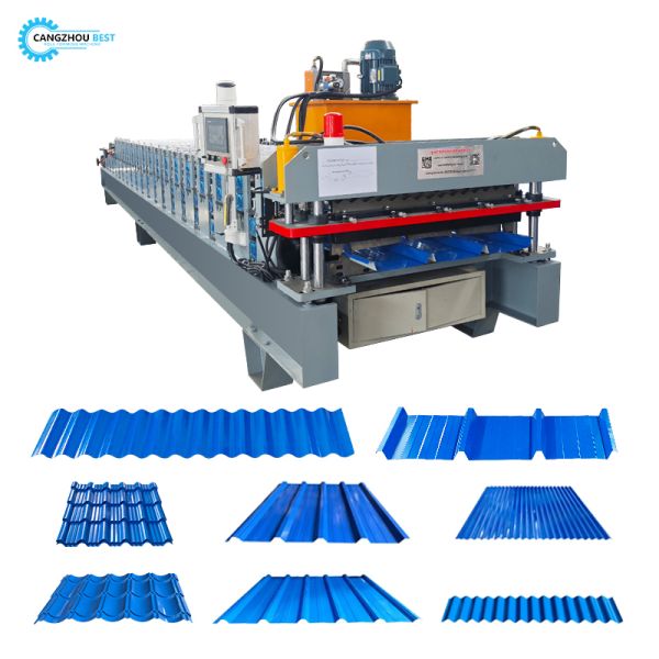 Automatic 2 in 1 Metal Roofing Sheet Making Machine with Dual Profile Roll Former