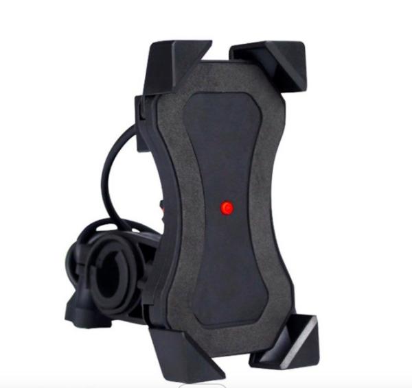 Telescopic Waterproof Bike Phone Stand , 5V 2A Phone Holder For Motorcycle