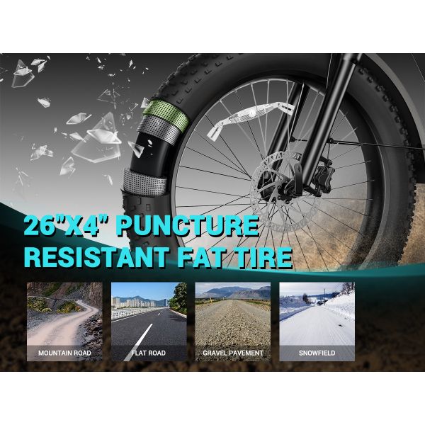 F622 48V Electric Hybrid Mountain Bike Steel Frame Electric Road Bike 7 Speed Rear Hub Motor Lithium Battery 1200W Brushless