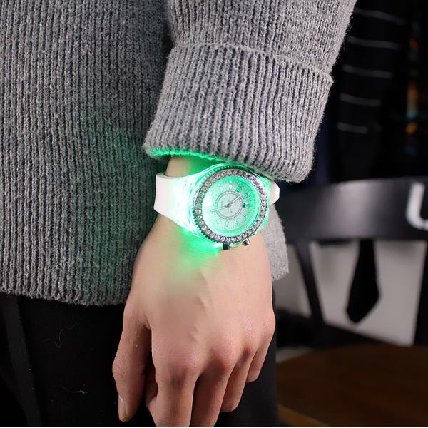 Quartz Men Silicone Sport Watch 8.2mm Thickness Transparent Plastic Case 3ATM