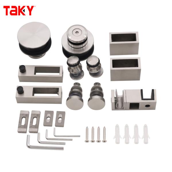 Hot Selling Frameless Shower Room Accessories Fitting Sliding Glass Door System Kit