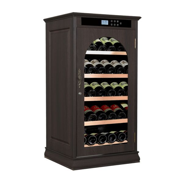 Dark Wood Wine Cooler Cabinet with Smart Touch Control and 36 Bottle Capacity