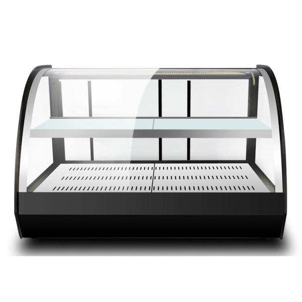 1200x530x580mm Display de vidro curvo preto de alimentos aquecedor para alimentos quentes Vitrine de aquecimento