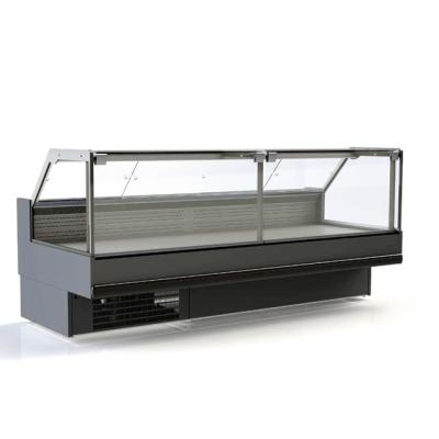 L'épicerie en verre rectangulaire de viande la vitrine pour des fruits de mer de salade de fromage