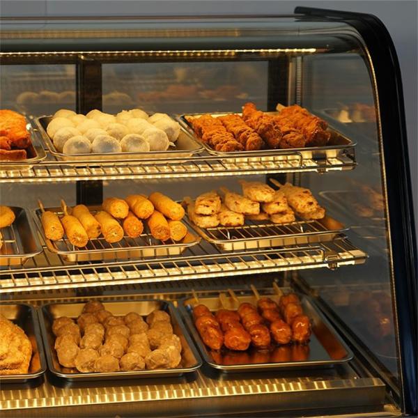 Изогнутая округленная стеклянная нержавеющая сталь 160L холодильника дисплея торта двери