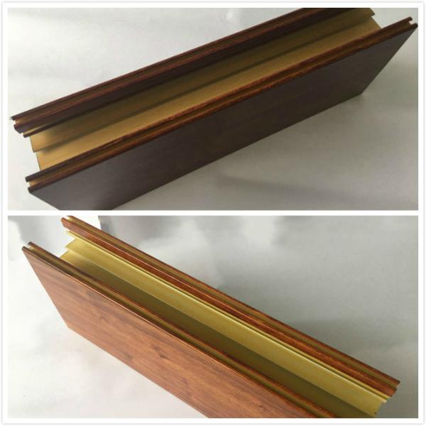 Aluminium Wood Grain Door Profiles Colour / Length / Shape Customized
