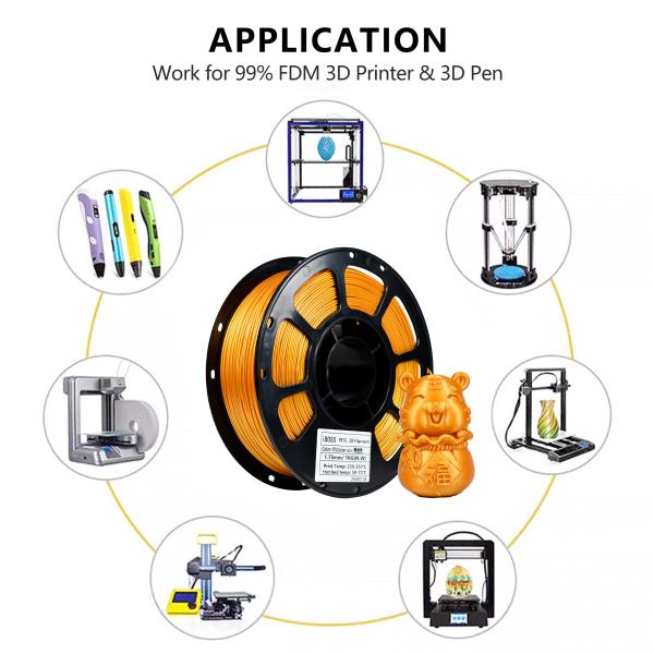 Strong PETG  Gold 3D Printer Filament 1.75mm Dimensional Accuracy +/- 0.02mm