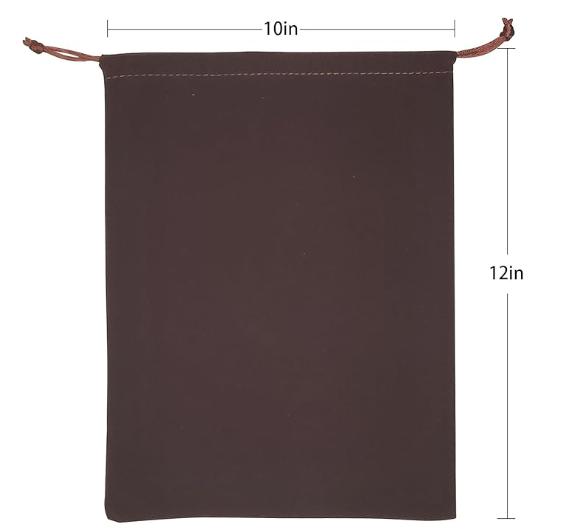 Large Brown Velvet Cremains Urn Bag for Human Ashes - for Use Inside The Urn - Size 10 X 12 (230 Cubic Inches Capacity) - Includes a Resealable PE Material Ashes Storage Bag
