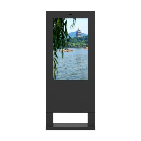 Black LCD 43Inch Android Advertising Player IP65 Floor Stand Digital Signage