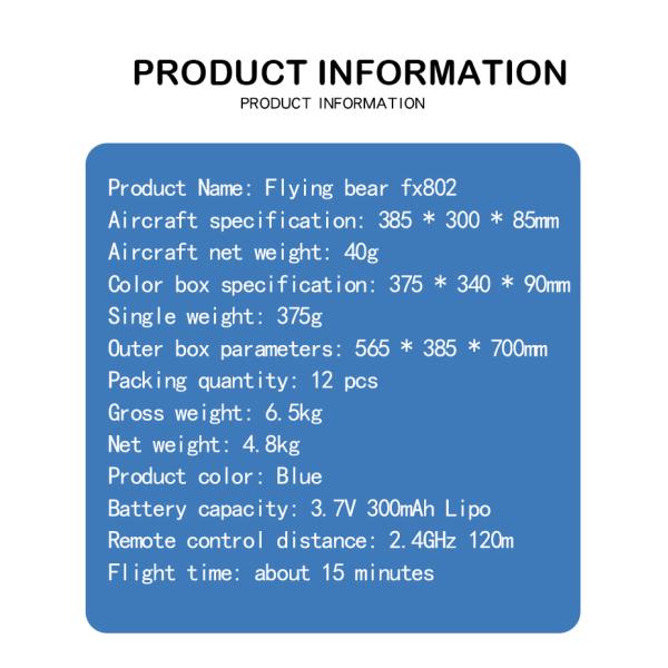 Design Fx802 Rc Eagle Glider Aircraft Automatic Balance Fighter Epp Anti-collision Foam 2.4g 2ch Flying Model Plane Toy