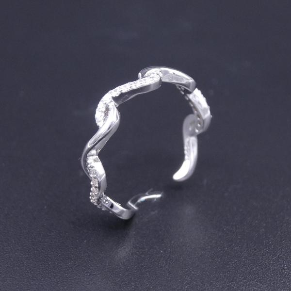 Элегантные серебряные кубические кольца Зирконя с роскошной имперской формой кроны