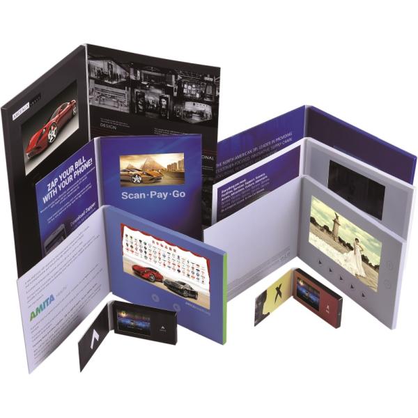 Hd Hardcover Video Brochure Card Charge Via USB Port For Christmas Gift
