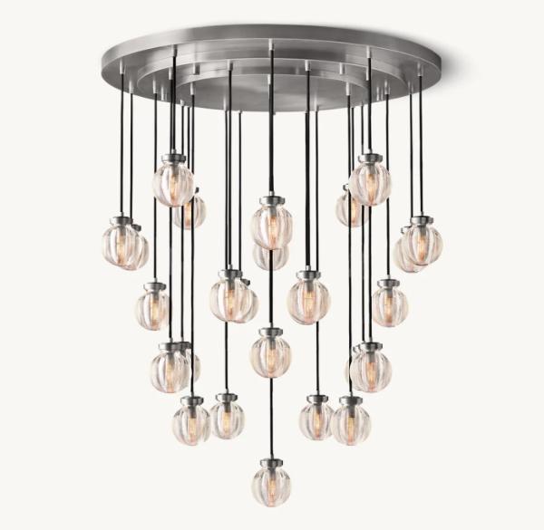 110-220V Cristal Lustreiro Tecto Luz Lustreiro Redondo Pérola