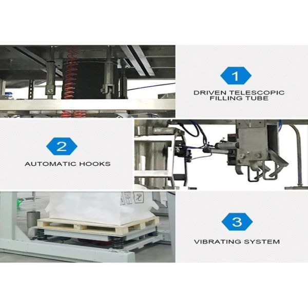 1000 Kg Jumbo Bag Packing Machine for Plastic Industry with 316L Stainless Steel Components