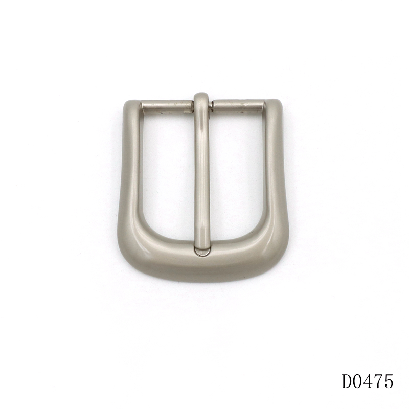 Curved Pin Belt Buckle Matte Silver Rectangular Belt Buckle For Belts And Bags