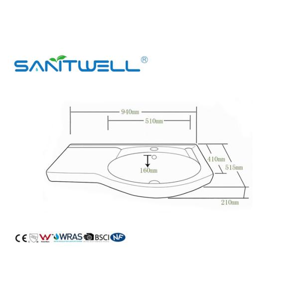 White Rectangular Shape Counter Top Wash Basin Bathroom Wash Basin For Hand Clean