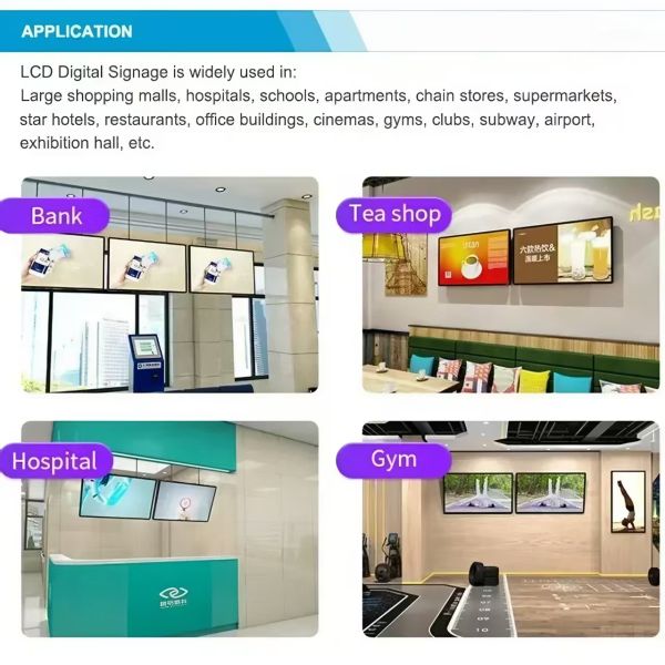 CH 32/43/55/65 Inch Wall Mounted Advertising Machine Ultra-thin Building Android High-definition LCD Display Screen